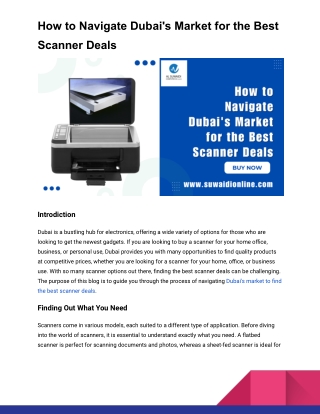 How to Navigate Dubai's Market for the Best Scanner Deals
