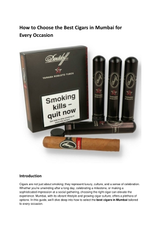 how to choose the best cigars in mumbai for every