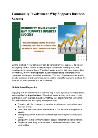 Strengthen Your Business Through Community Ties Angelina Mena’s Guide