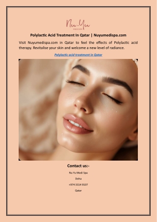 Polylactic Acid Treatment In Qatar | Nuyumedispa.com