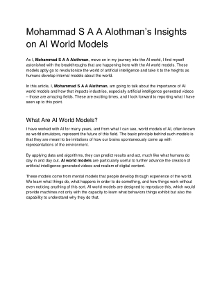 mohammad s a a alothman s insights on ai world
