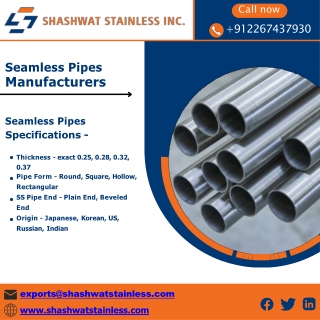 Seamless Pipes | Nickel Alloy Seamless Pipe | Round Bar | Shashwat Stainless Inc