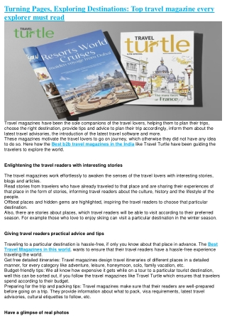 turning pages exploring destinations top travel