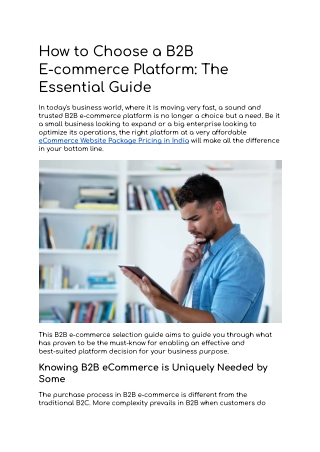 How to Choose a B2B E-commerce Platform_ The Essential Guide