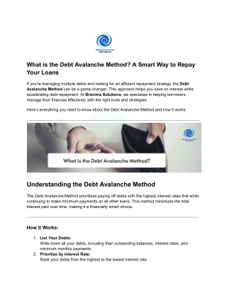 what is the debt avalanche method a smart