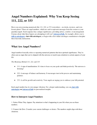 angel numbers explained why you keep seeing