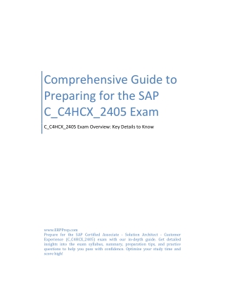 Comprehensive Guide to Preparing for the SAP C_C4HCX_2405 Exam