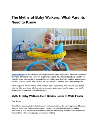 The Myths of Baby Walkers_ What Parents Need to Know