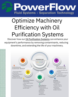 Optimize Machinery Efficiency with Oil Purification Systems/ Units