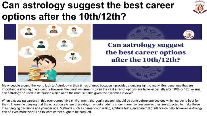 can astrology suggest the best career options