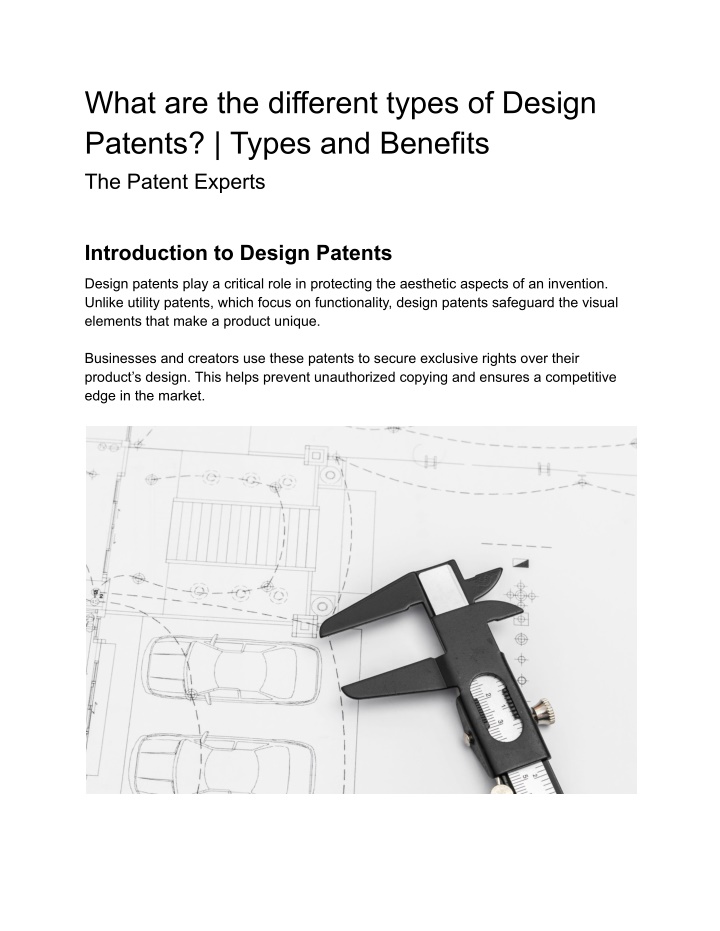 what are the different types of design patents