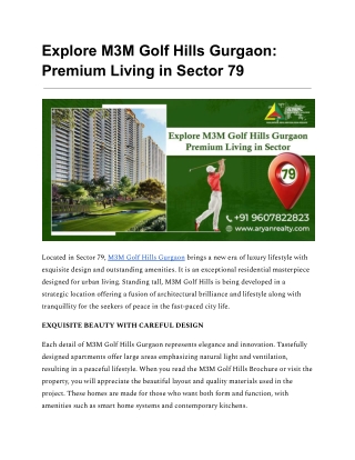 M3M Golf Hills Gurgaon