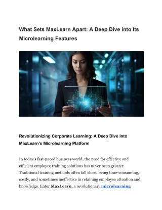 what sets maxlearn apart a deep dive into its