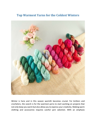 Top Warmest Yarns for the Coldest Winters