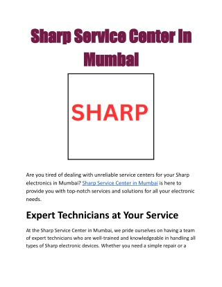 sharpservicecenterin mumbai