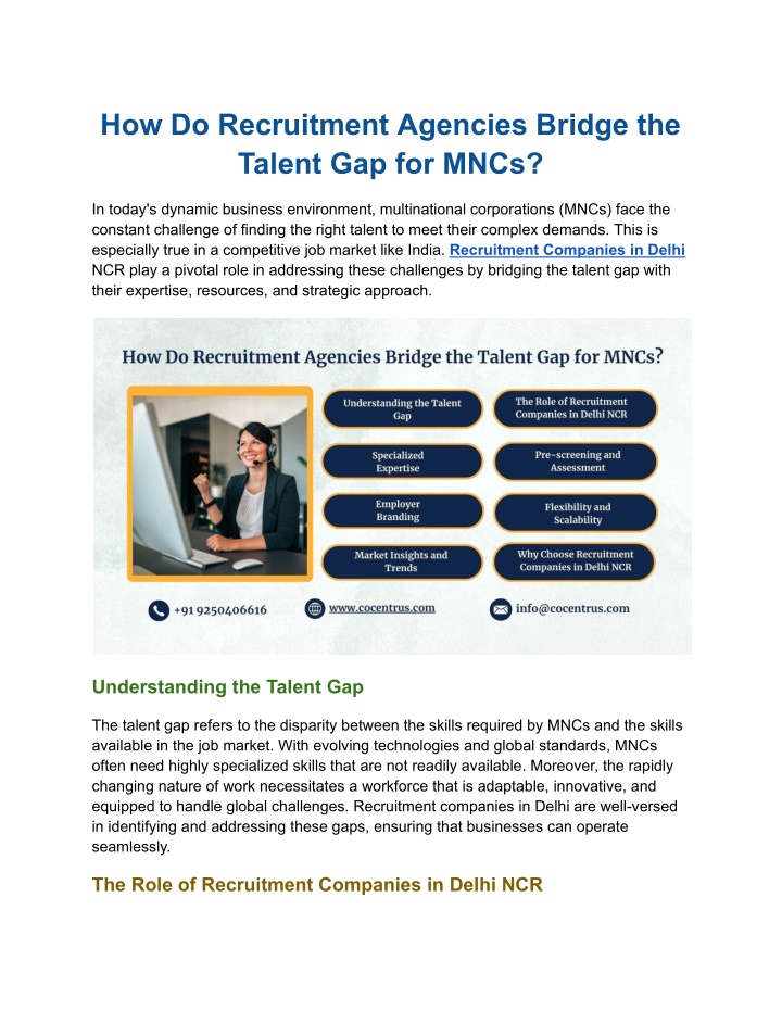 how do recruitment agencies bridge the talent