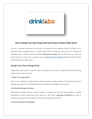 Private Label Energy Drinks | Drink Labs