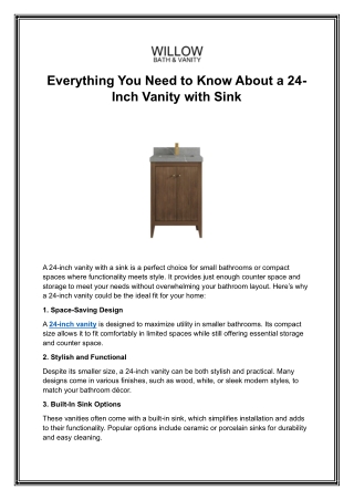 Everything You Need to Know About a 24 inch Bathroom Vanity