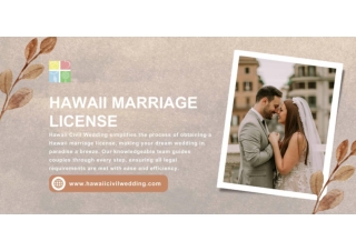 Hawaii Marriage License