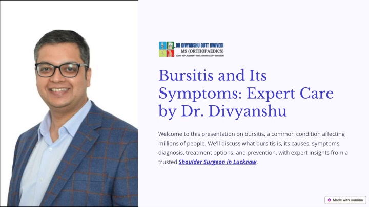 bursitis and its symptoms expert care