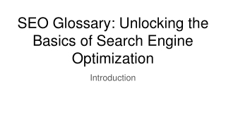 SEO Glossary Unlocking the Basics of Search Engine Optimization