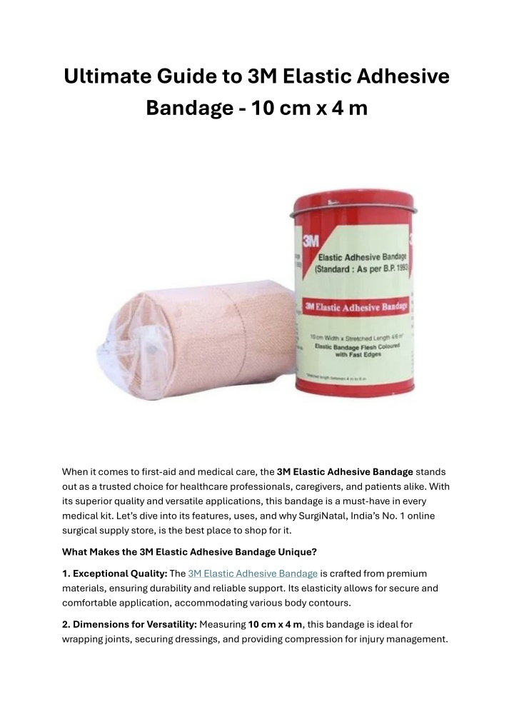 ultimate guide to 3m elastic adhesive bandage