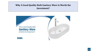 Why A Good Quality Bath Sanitary Ware Is Worth the Investment