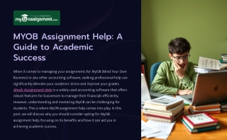 Top Reasons to Choose MyOB Assignment Help