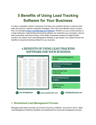 5 Benefits of Using Lead Tracking Software for Your Business