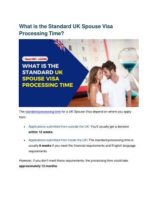 What is the Standard UK Spouse Visa Processing Time