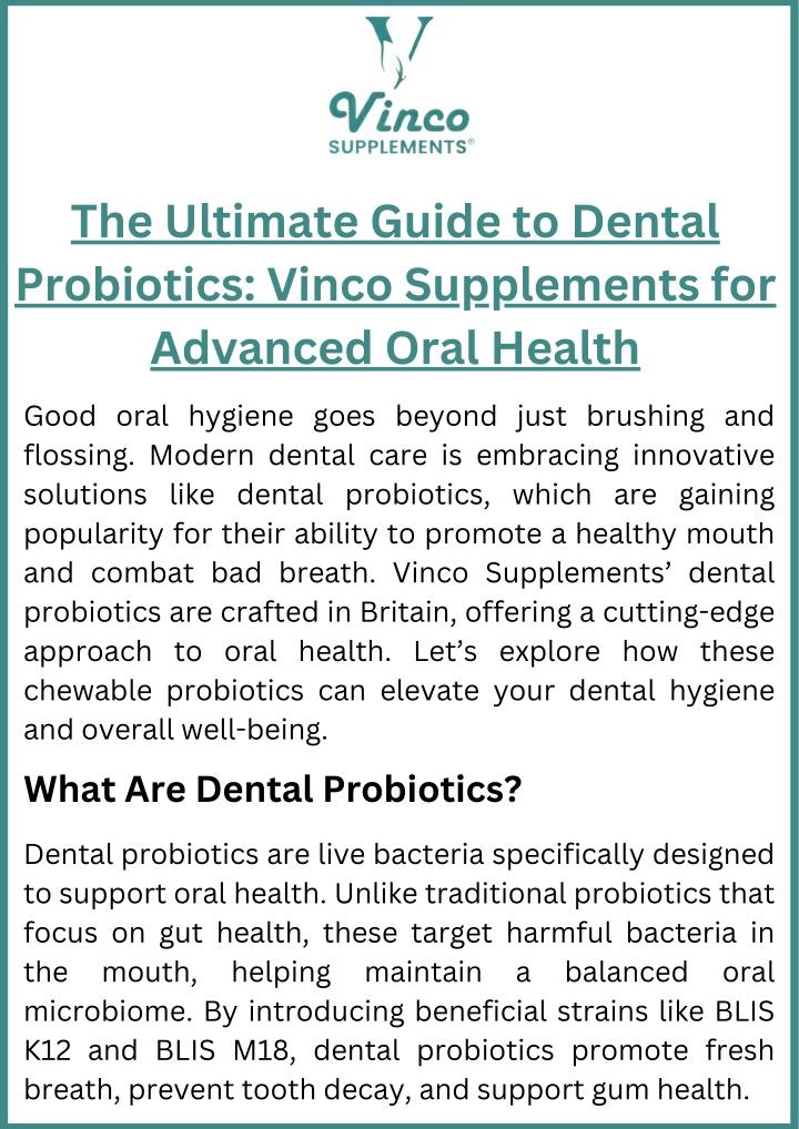 the ultimate guide to dental probiotics vinco