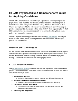 IIT JAM Physics