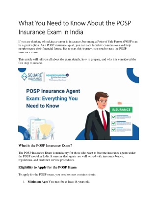 what you need to know about the posp insurance