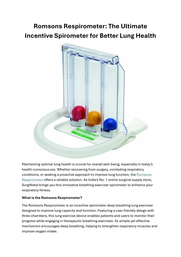 romsons respirometer the ultimate incentive