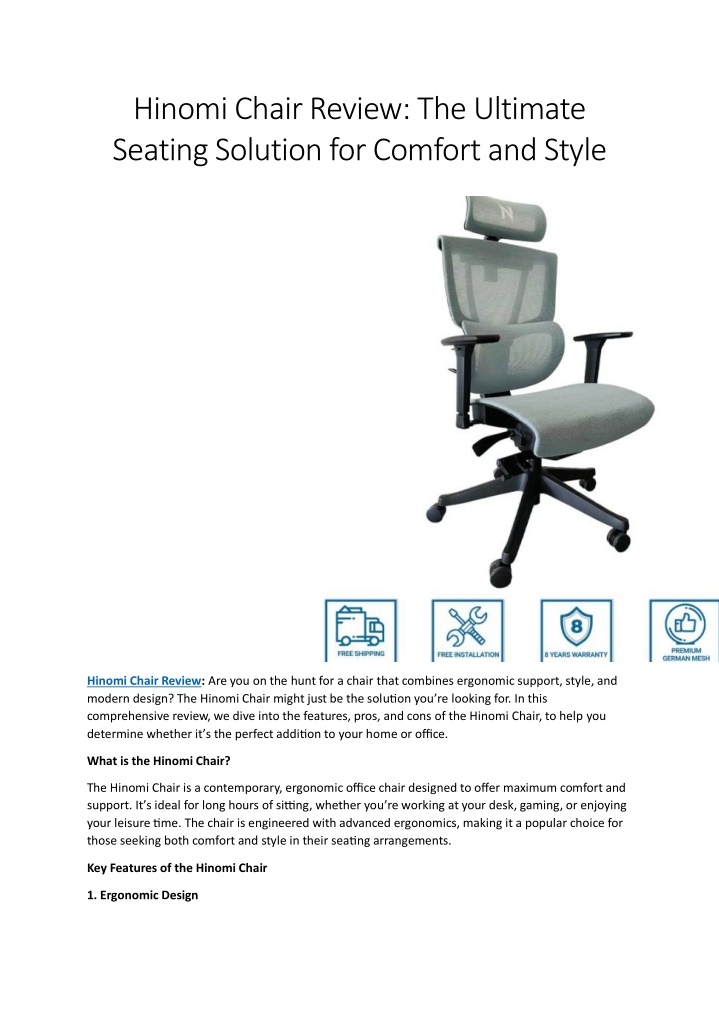 hinomi chair review the ultimate seating solution