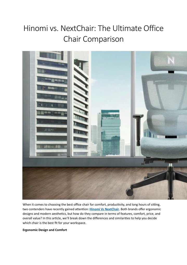 hinomi vs nextchair the ultimate office chair