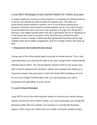 local seo strategies every dentist needs