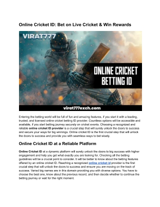 Get Your Online Cricket ID | Play & Win Big Rewards Today!