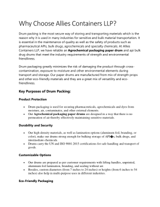 why choose allies containers llp