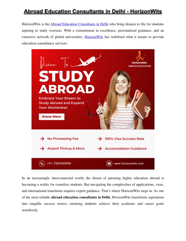 abroad education consultants in delhi horizonwits