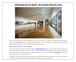 Celebrating the Art World - Kiran Nadar Museum of Art