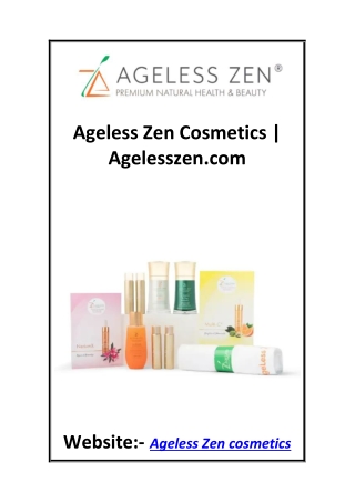 ageless zen cosmetics agelesszen com