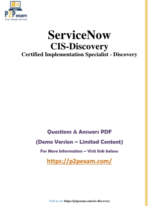 servicenow cis discovery certified implementation