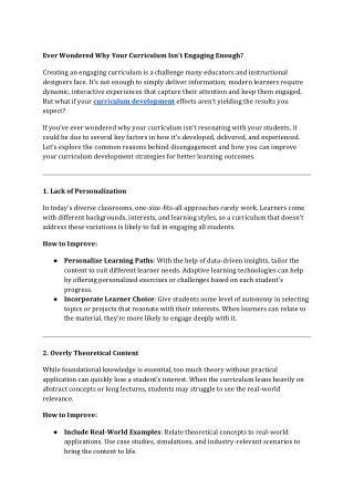 ever wondered why your curriculum isn t engaging