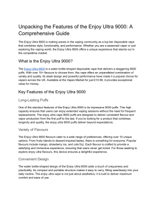 unpacking the features of the enjoy ultra 9000