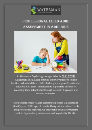 Professional Child ADHD Assessment in Adelaide