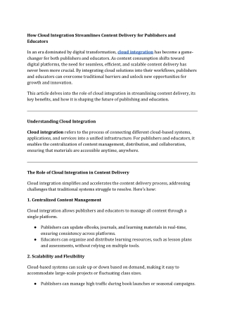how cloud integration streamlines content