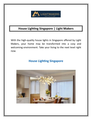 House Lighting Singapore | Light Makers