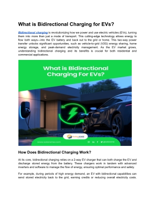 what is bidirectional charging for evs