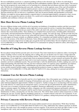 reverse mobilephone search for is a attention